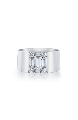 Mindi Mond Clarity Diamond Cigar Band Ring in 18K White Gold at Nordstrom, Size 7