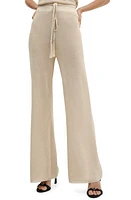 MANGO Metallic Flare Sweater Pants Gold at Nordstrom,