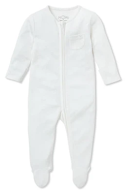 MORI Clever Zip Footie White at Nordstrom,