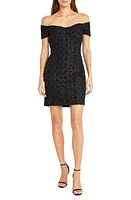 DONNA MORGAN FOR MAGGY Floral Off the Shoulder Minidress Black at Nordstrom,