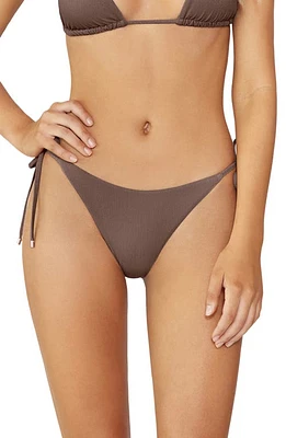 PQ SWIM Metallic Side Tie Bikini Bottoms Lucaya at Nordstrom,