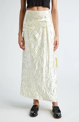 Meryll Rogge Draped Ruffle Creased Satin Skirt in Buttermilk at Nordstrom, Size 8 Us