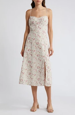 Chelsea28 Eyelet Embroidered Midi Dress Floral at Nordstrom,