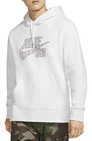 Nike SB Stripes Logo Hoodie in White at Nordstrom, Size Large