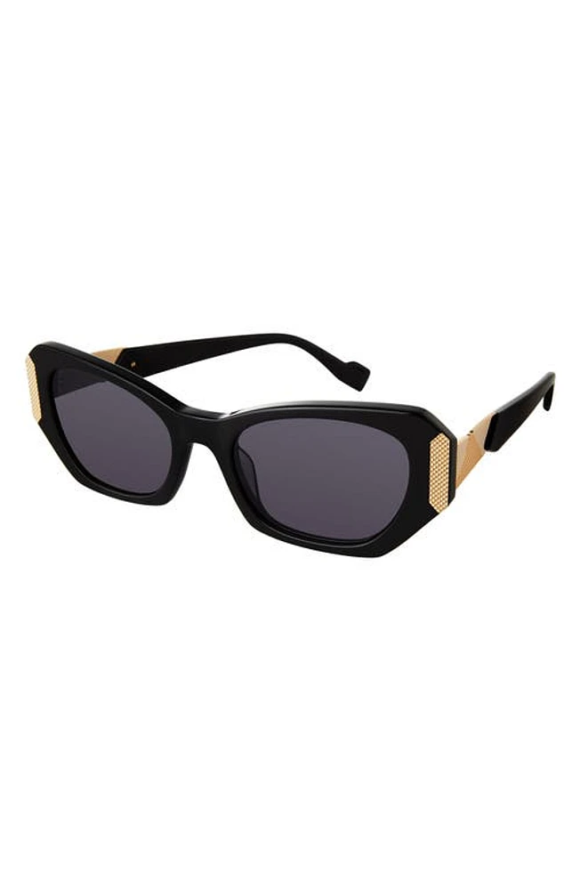 Coco and Breezy Clover 55mm Rectangular Sunglasses in Black at Nordstrom