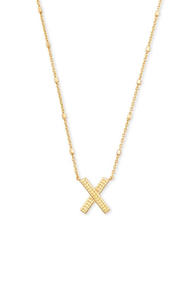 Kendra Scott Initial Pendant Necklace in Gold Metal-X at Nordstrom