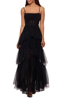 Betsy & Adam Tiered Tulle Ruffle Gown at Nordstrom,