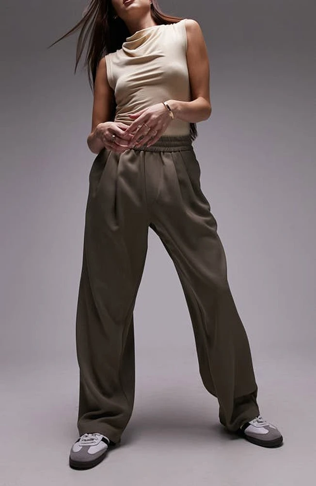 Topshop Smart Twill Pants Brown at Nordstrom, Us