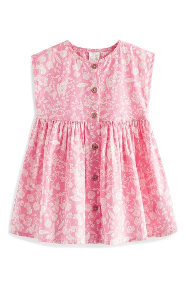 NEXT Kids' Floral Cotton Dress Pink Tulip at Nordstrom,