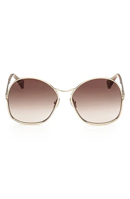 Max Mara 60mm Geometric Sunglasses in Gold /Gradient Brown at Nordstrom