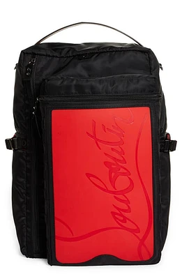 Christian Louboutin Loubideal Canvas & Rubber Backpack in Loubi/Black/Black at Nordstrom