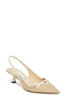 Jimmy Choo Amita Kitten Heel Slingback Pump Natural/Latte at Nordstrom,