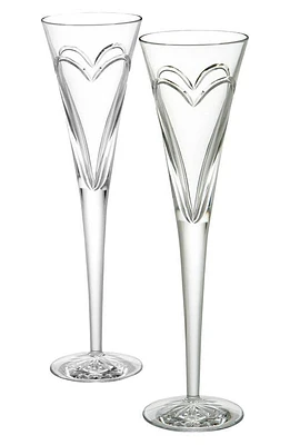 Waterford 'Wishes Love & Romance' Lead Crystal Champagne Flutes in Clear at Nordstrom