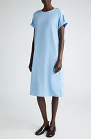 Lafayette 148 New York Roll Cuff Silk Stretch Georgette T-Shirt Dress at Nordstrom,