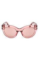 TOM FORD Lucilla 51mm Gradient Cat Eye Sunglasses in Shiny Rose /Pink Gold at Nordstrom