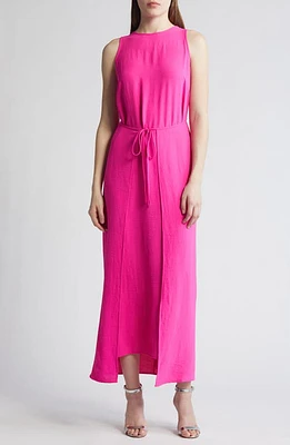 Vince Camuto Tie Front Faux Wrap Dress Hot Pink at Nordstrom,