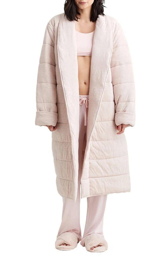 Papinelle Cuddle Oversize Cotton Midi Puffer Robe Mushroom at Nordstrom,