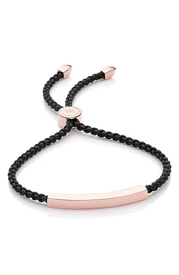 Monica Vinader Engravable Linear Friendship Bracelet in Rose Gold/ at Nordstrom