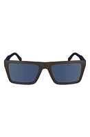 Lacoste Sport 56mm Rectangular Sunglasses in Matte Brown at Nordstrom