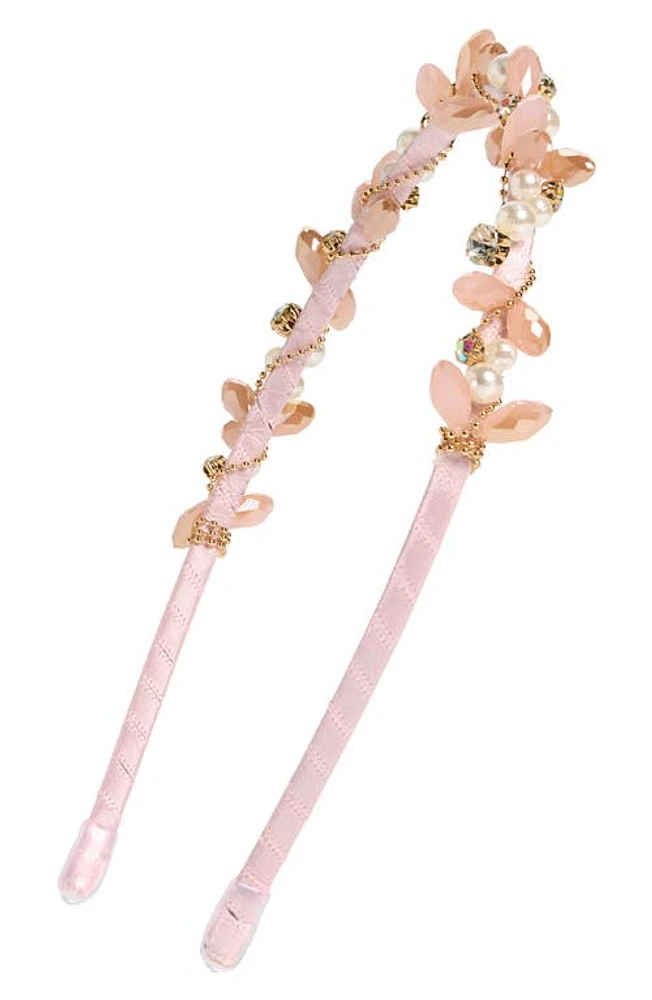 Capelli New York Sparkling Bead Headband in Dusty Pink at Nordstrom