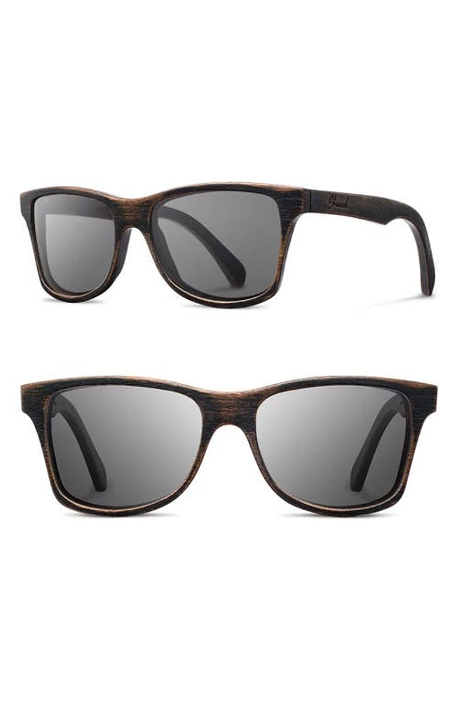 Shwood 'Canby' 54mm Polarized Wood Sunglasses in Distressed Dark Walnut/Grey at Nordstrom