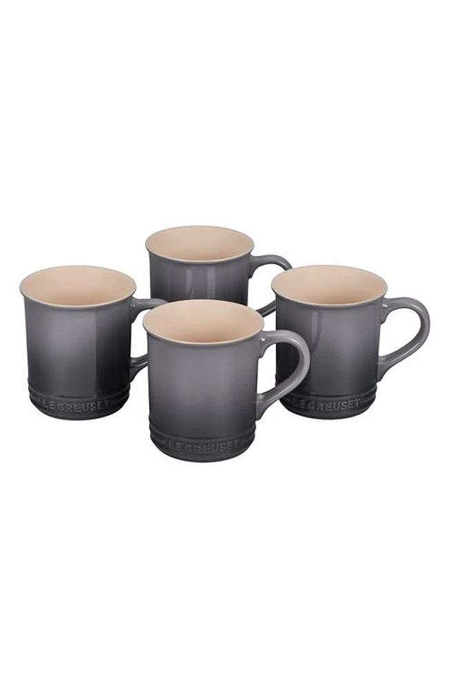 Le Creuset Set of Four 14-Ounce Stoneware Mugs in Oyster at Nordstrom