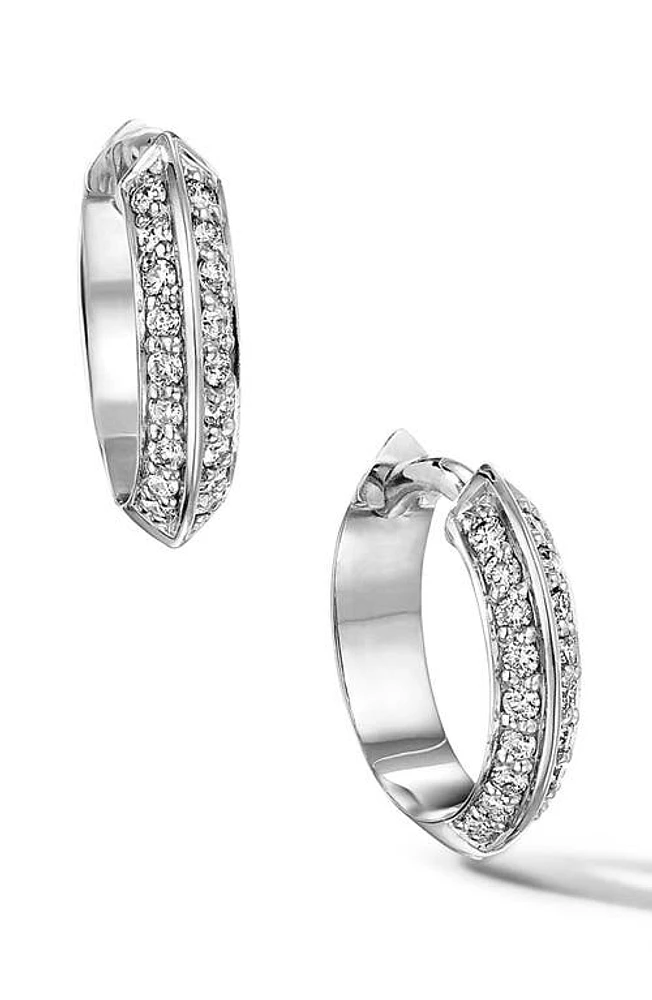 Cast The Demi Defiant Iced Diamond Huggie Hoop Earrings in Silver at Nordstrom