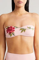 FARM Rio Rose Beaded Strapless Bikini Top in Rose Pink at Nordstrom, Size Small