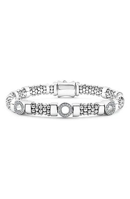 LAGOS Caviar Spark Diamond Station Rope Bracelet in Silver Diamond at Nordstrom