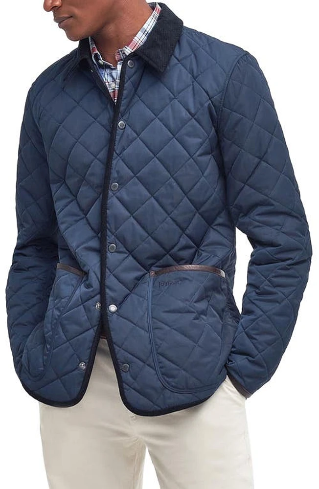 Barbour Baston Liddesdale Quilted Snap-Up Jacket Navy at Nordstrom,