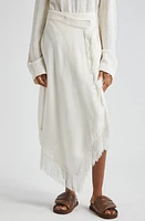 A. L.C. Amelie Asymmetric Hem Linen Blend Skirt Cream at Nordstrom,