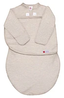 embé Starter 2-Way Long Sleeve Organic Cotton Swaddle in Brown Stripe at Nordstrom, Size 0-3 M