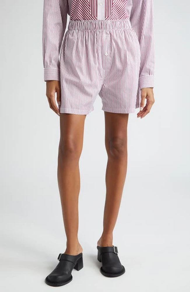 Maison Margiela Cotton Shorts White Burgundy at Nordstrom,