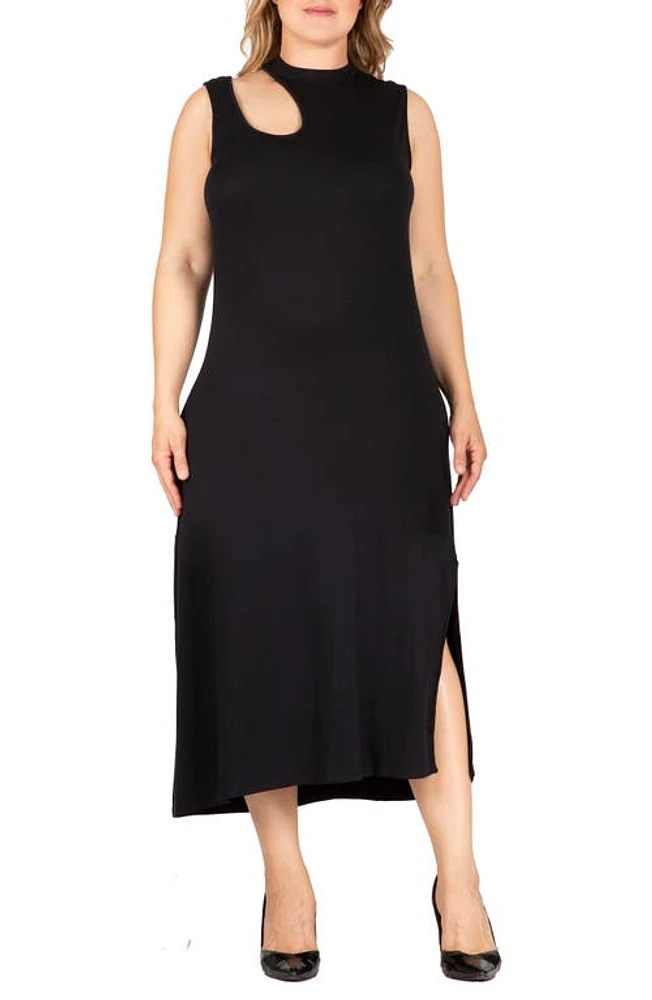 Standards & Practices Cutout Sleeveless Midi Dress Black at Nordstrom,