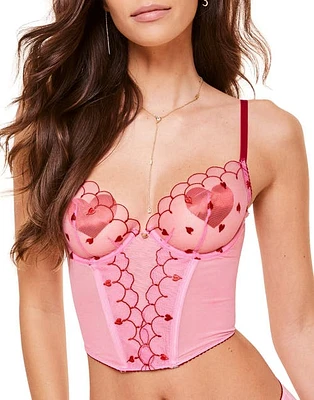 Adore Me Caroline Unlined Cropped Bustier Medium Pink at Nordstrom,