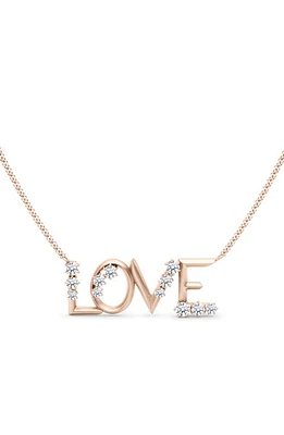 HauteCarat Love Lab Created Diamond Necklace in 18K Rose Gold at Nordstrom