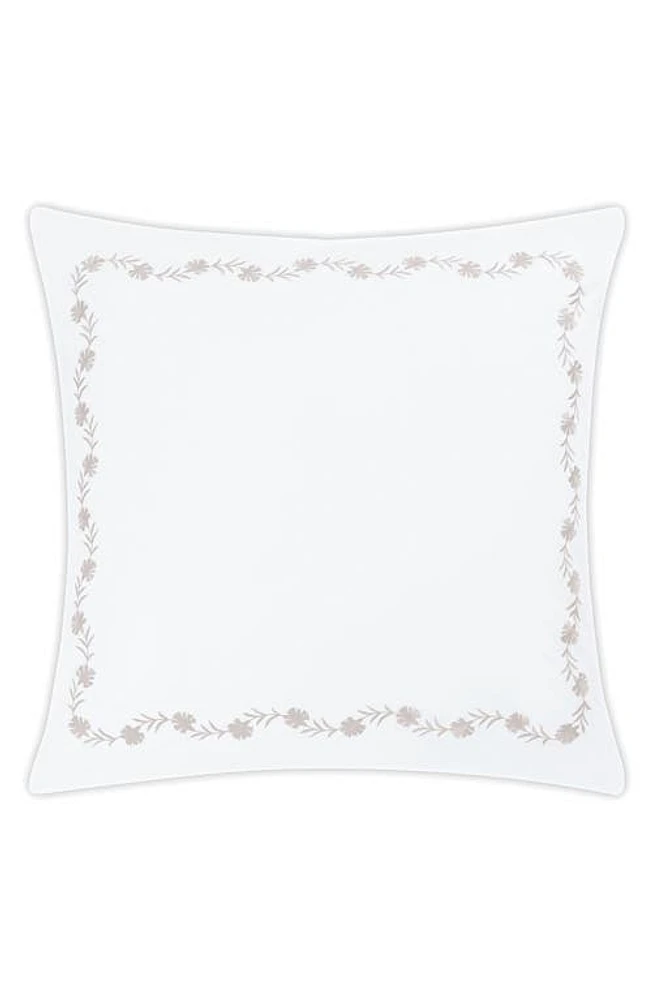 Matouk Daphne Floral Embroidered Euro Sham in Dune at Nordstrom