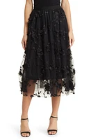 NIKKI LUND Audra Floral Appliqué Chiffon Maxi Skirt at Nordstrom,