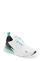 Nike Kids' Air Max 270 Sneaker in White/Volt/Black/Blue at Nordstrom, Size 11 M