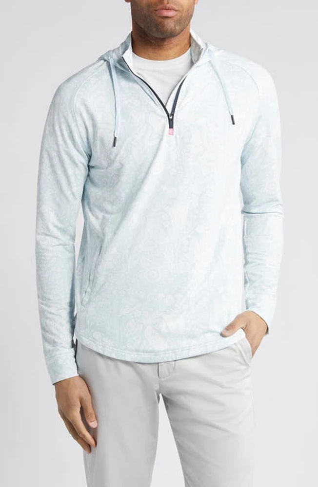 Swannies Melvin Floral Half Zip Golf Hoodie Sky at Nordstrom,