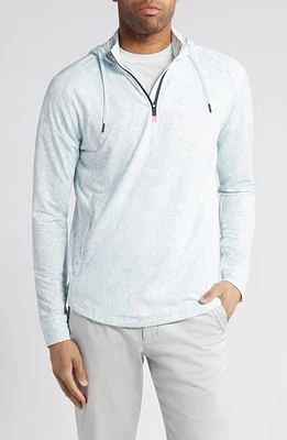 Swannies Melvin Floral Half Zip Golf Hoodie Sky at Nordstrom,