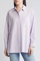 Madewell The Oversize Straight Hem Signature Poplin Shirt in Whisper Violet at Nordstrom, Size Large