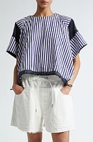 Sacai x Thomas Mason Paneled Mixed Media Top at Nordstrom,