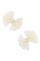 Baby Bling 2-Pack FAB Tulle Bow Hair Clips in Princess Ivory at Nordstrom