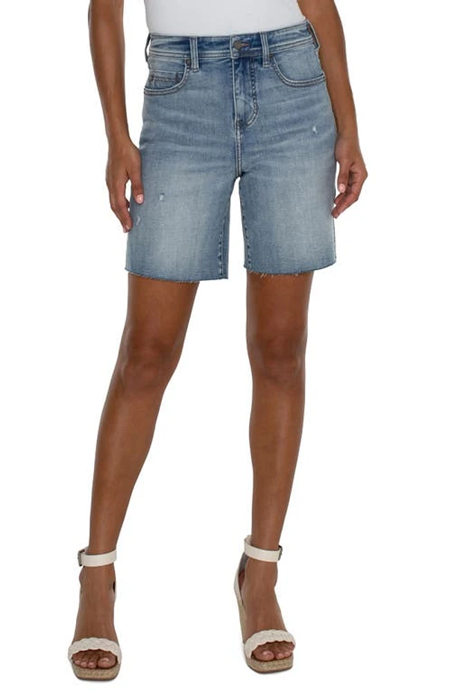 Liverpool Los Angeles Tucker Mid Thigh Denim Cutoff Shorts Bancroft at Nordstrom,