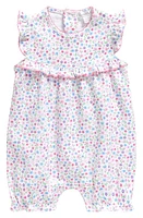 Kissy Kissy Floral Ruffle Romper in Pink Multi at Nordstrom, Size 0-3M