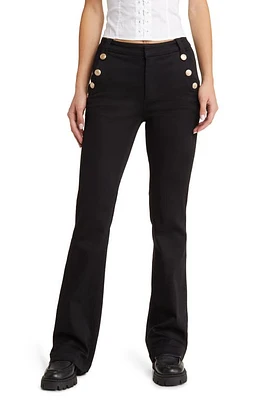 1822 Denim High Waist Slim Bootcut Sailor Jeans Black at Nordstrom,