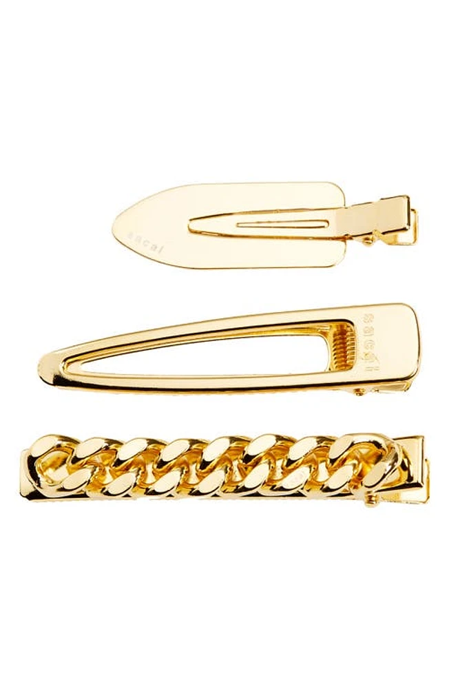 Sacai 3-Piece Hair Clip Set in Gold at Nordstrom