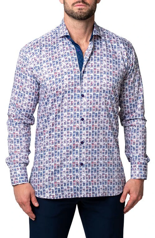 Maceoo Einstein Spif Blue Button-Up Shirt at Nordstrom,