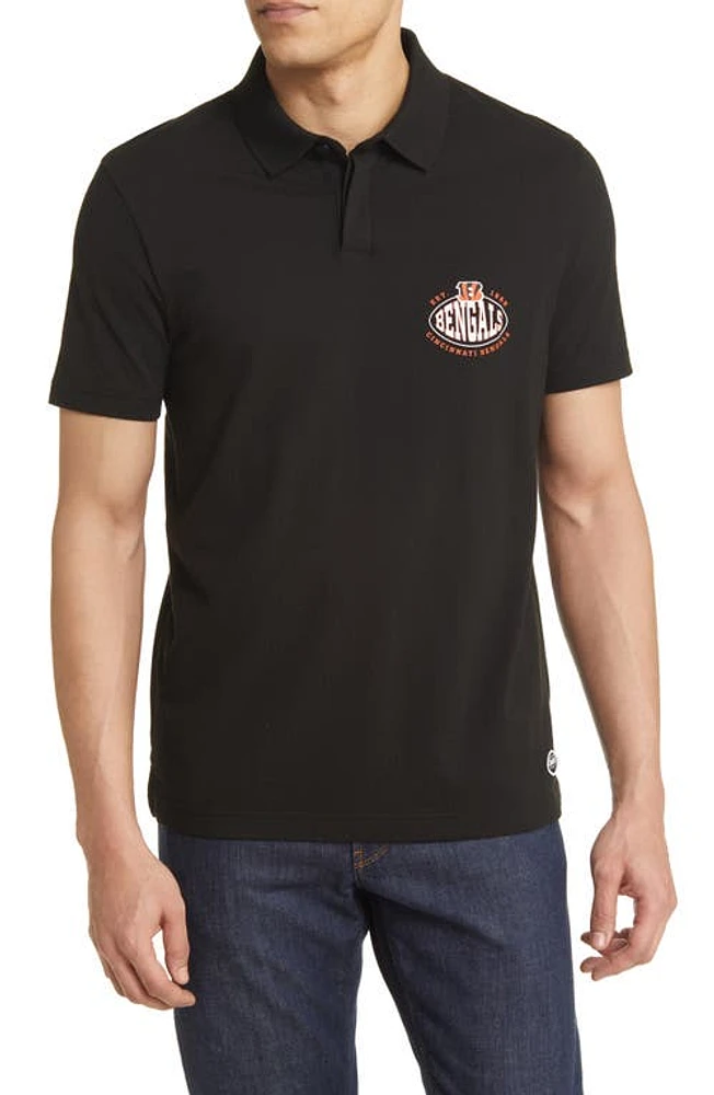 BOSS x NFL Cotton Polo Cincinnati Bengals Black at Nordstrom,